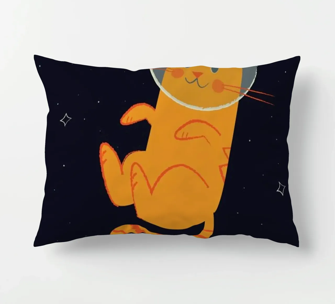 Floating Space Cat Kissen von Karin Bijlsma
