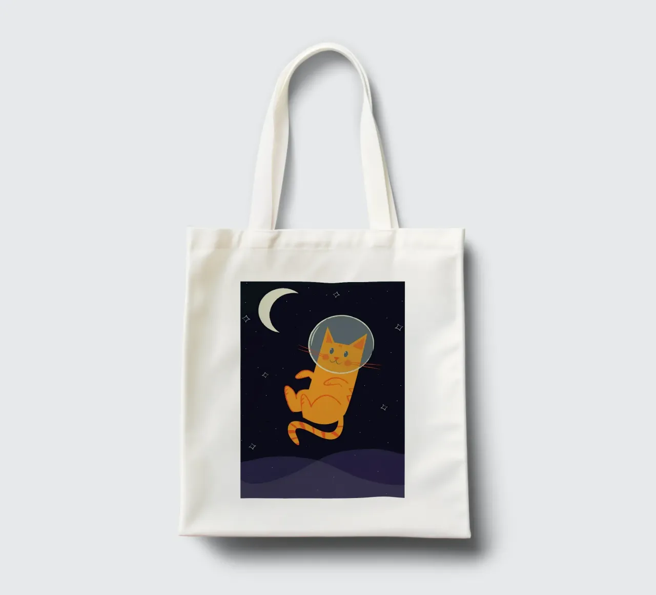 Floating Space Cat borsa in juta da Karin Bijlsma