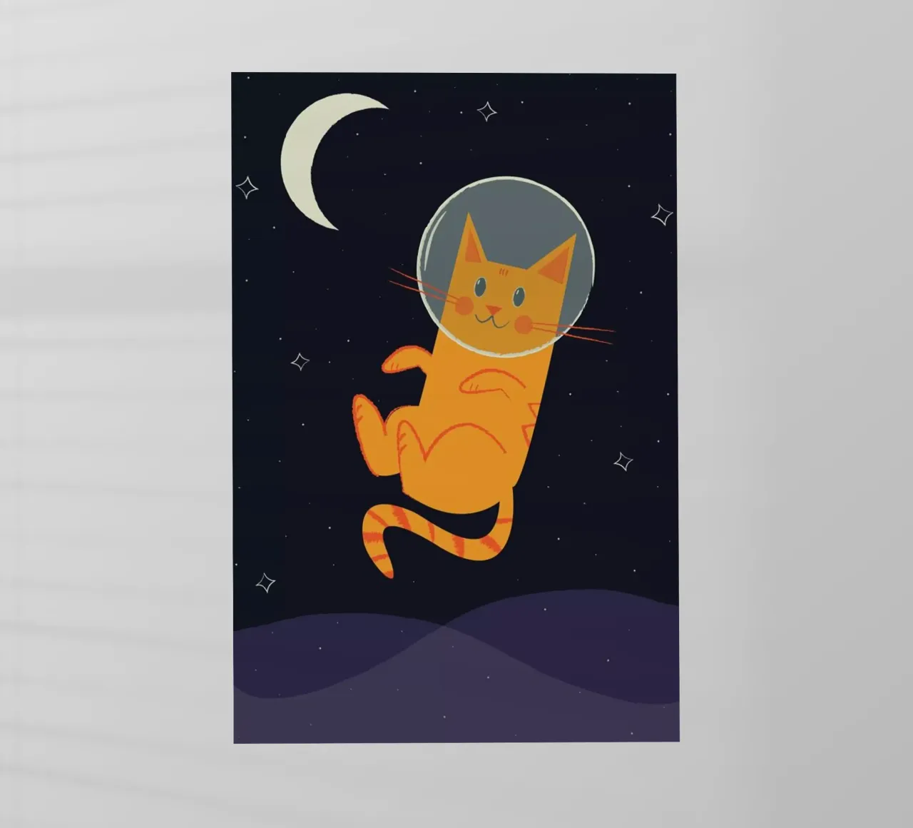 Floating Space Cat pellicola backlit da Karin Bijlsma