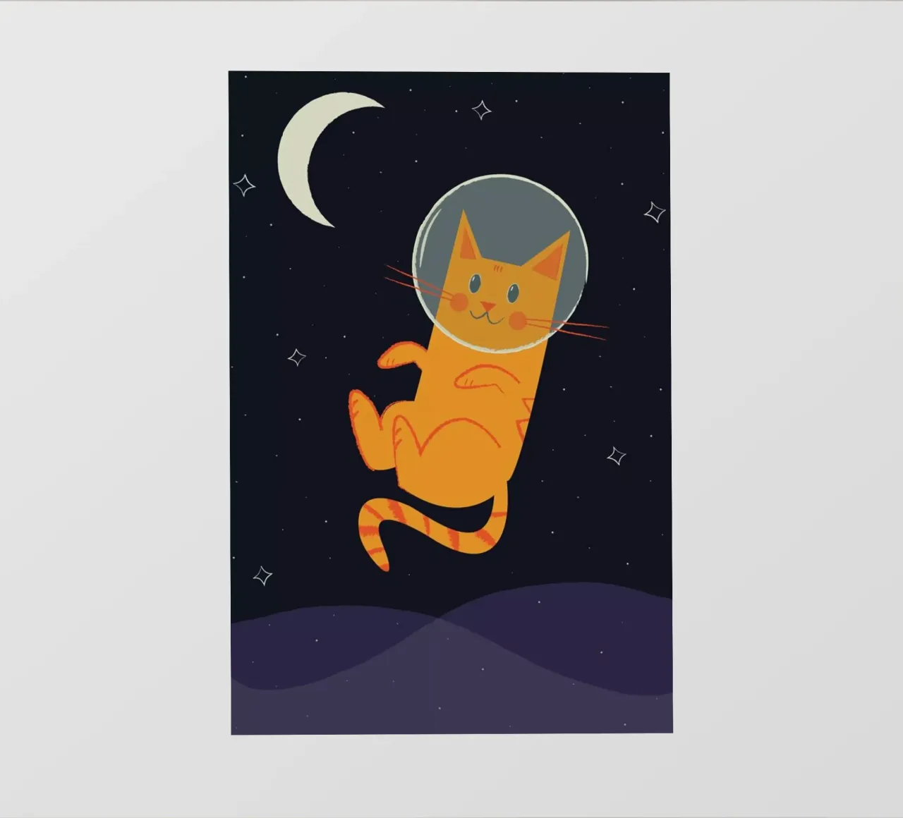 Floating Space Cat pellicola backlit da Karin Bijlsma