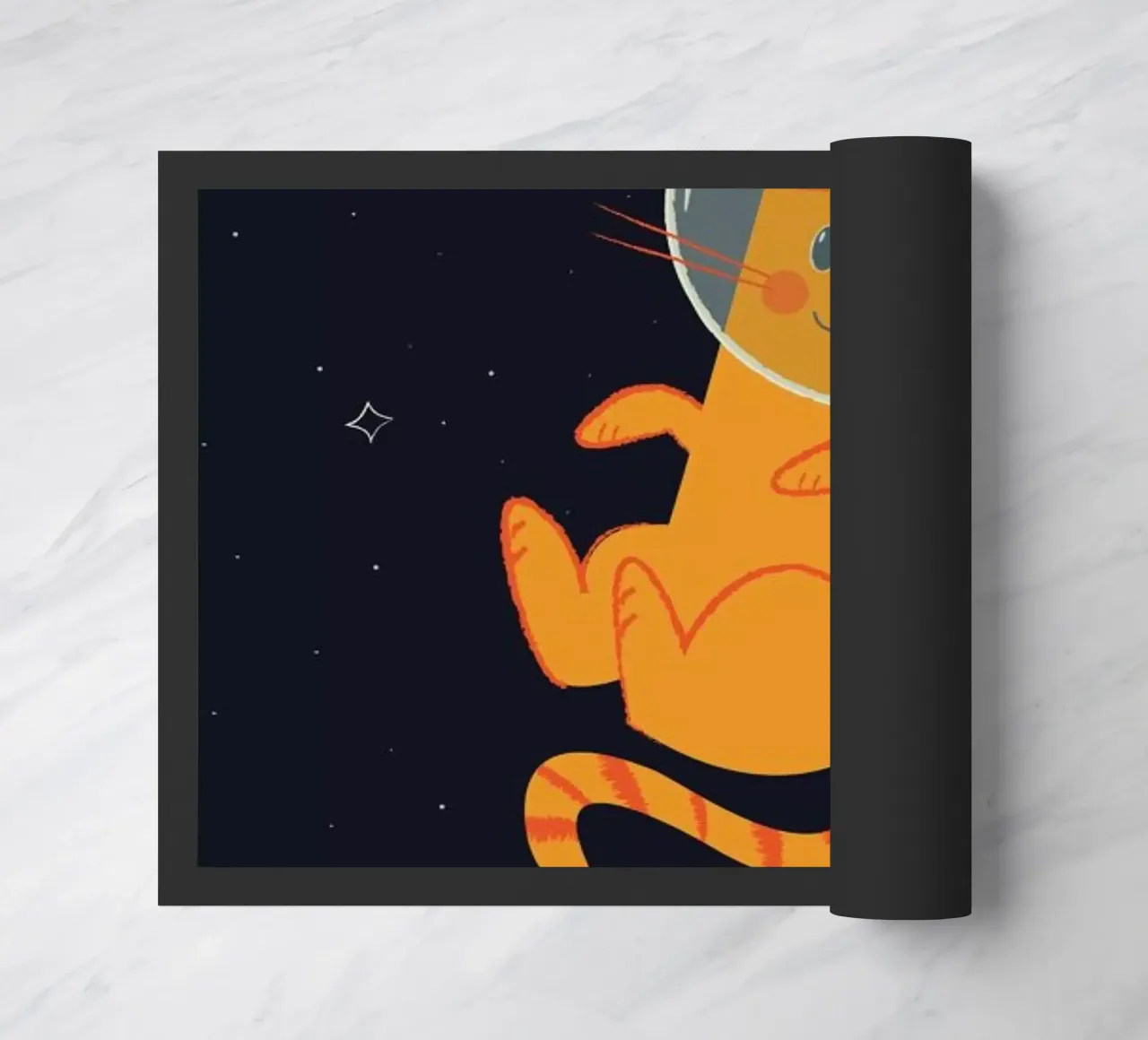 Floating Space Cat Fußmatte von Karin Bijlsma