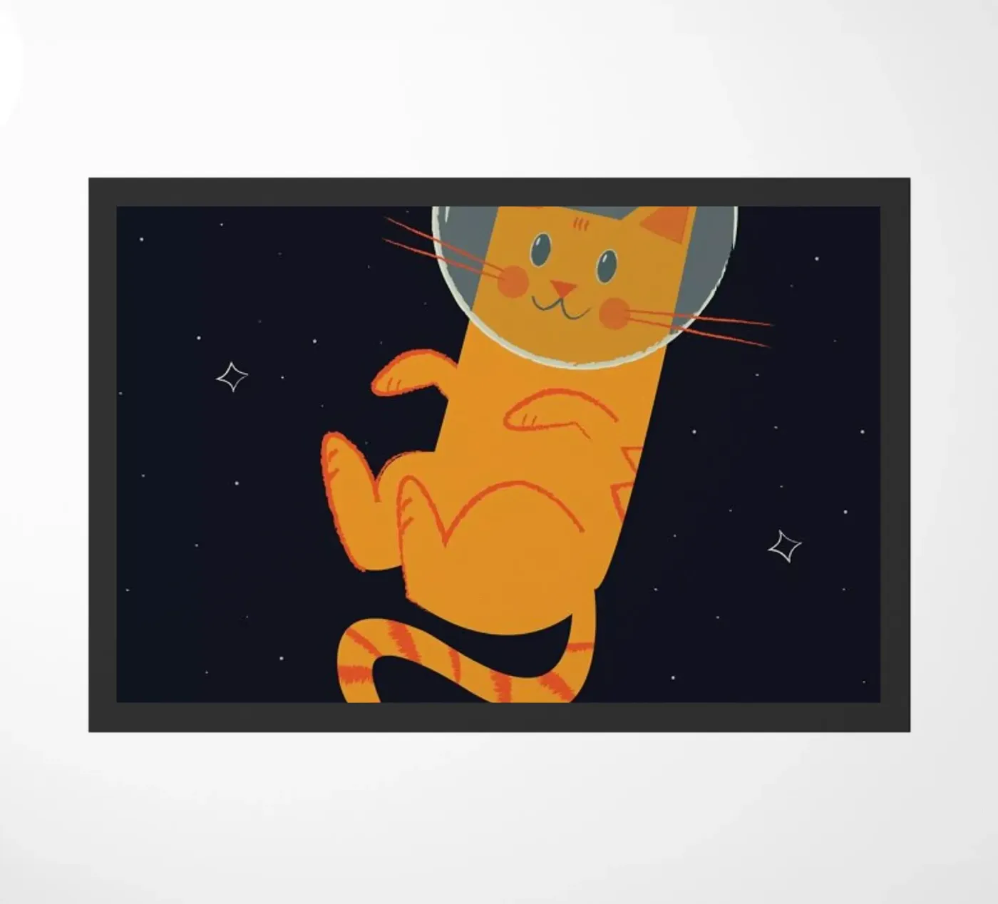 Floating Space Cat deurmat van Karin Bijlsma