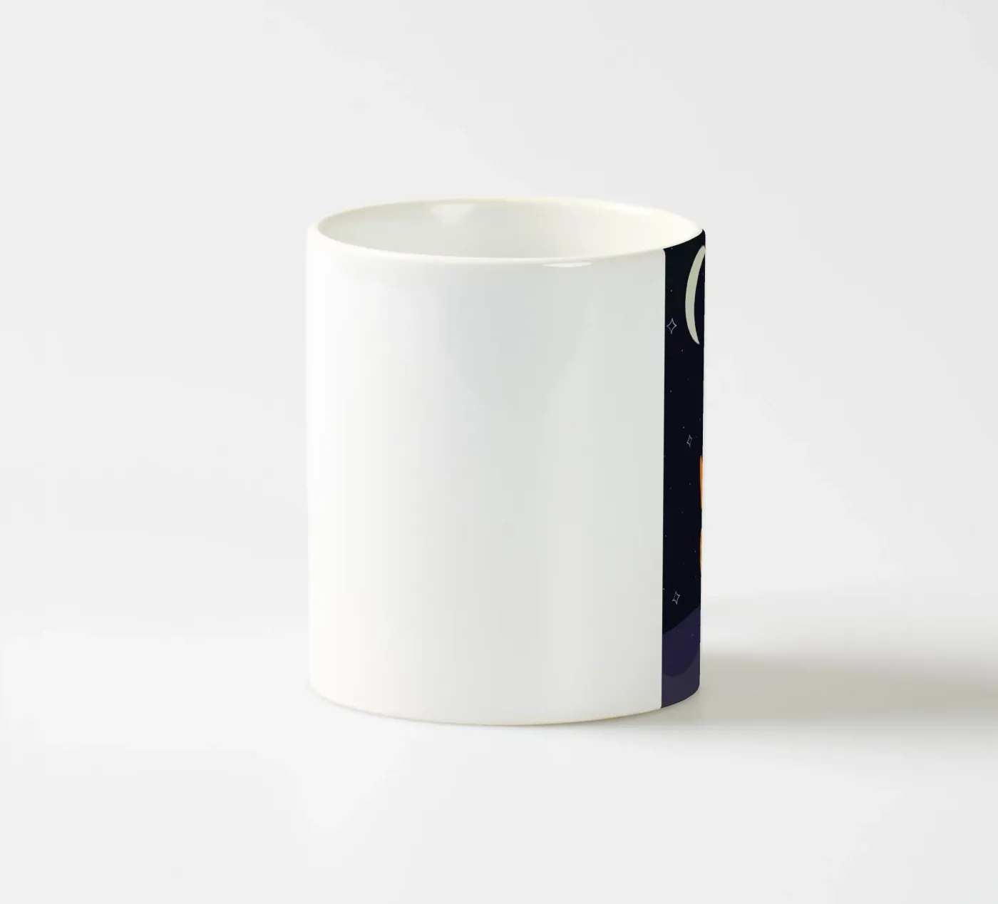 Floating Space Cat ceramic mug by Karin Bijlsma
