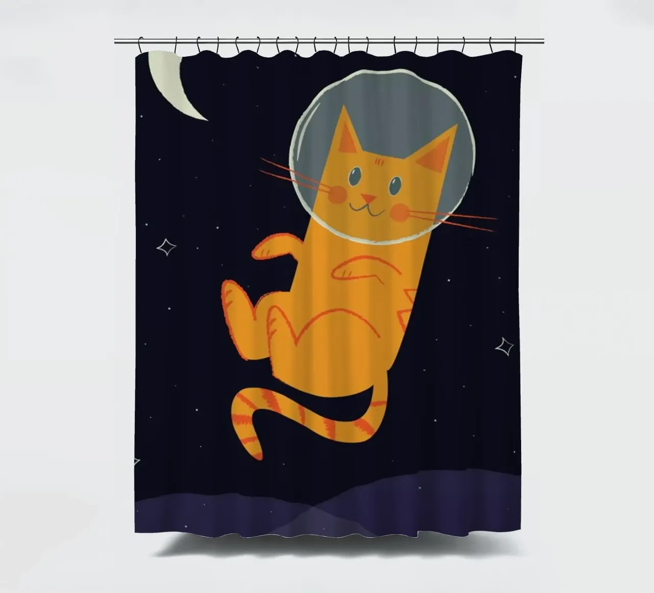 Floating Space Cat tenda da doccia da Karin Bijlsma
