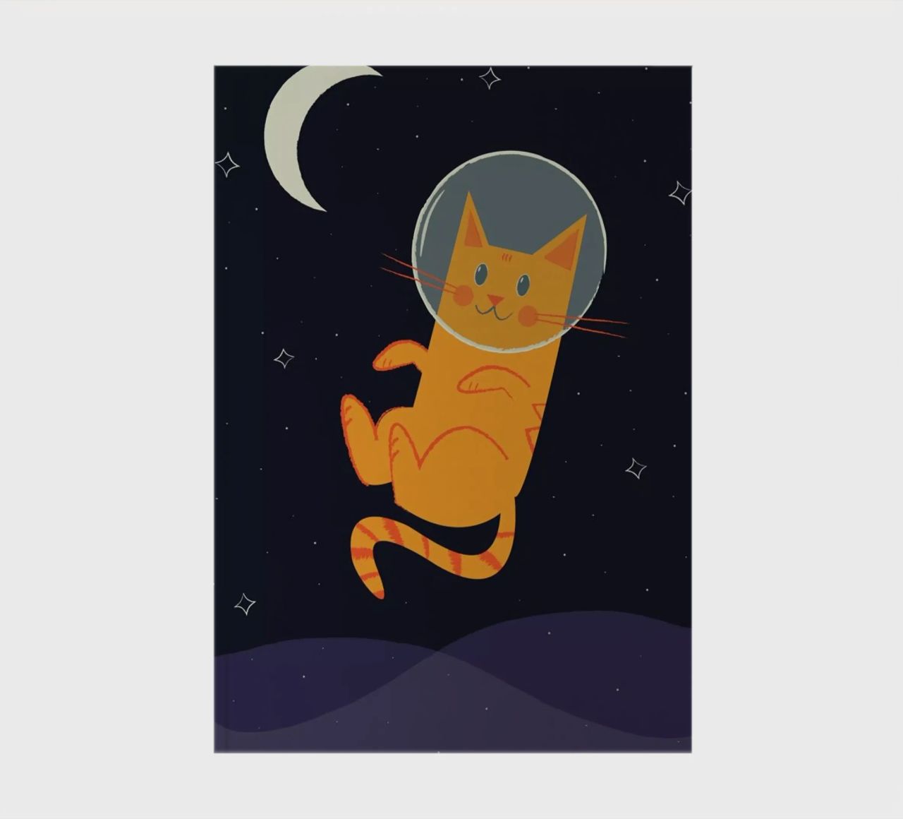 Floating Space Cat notebook by Karin Bijlsma