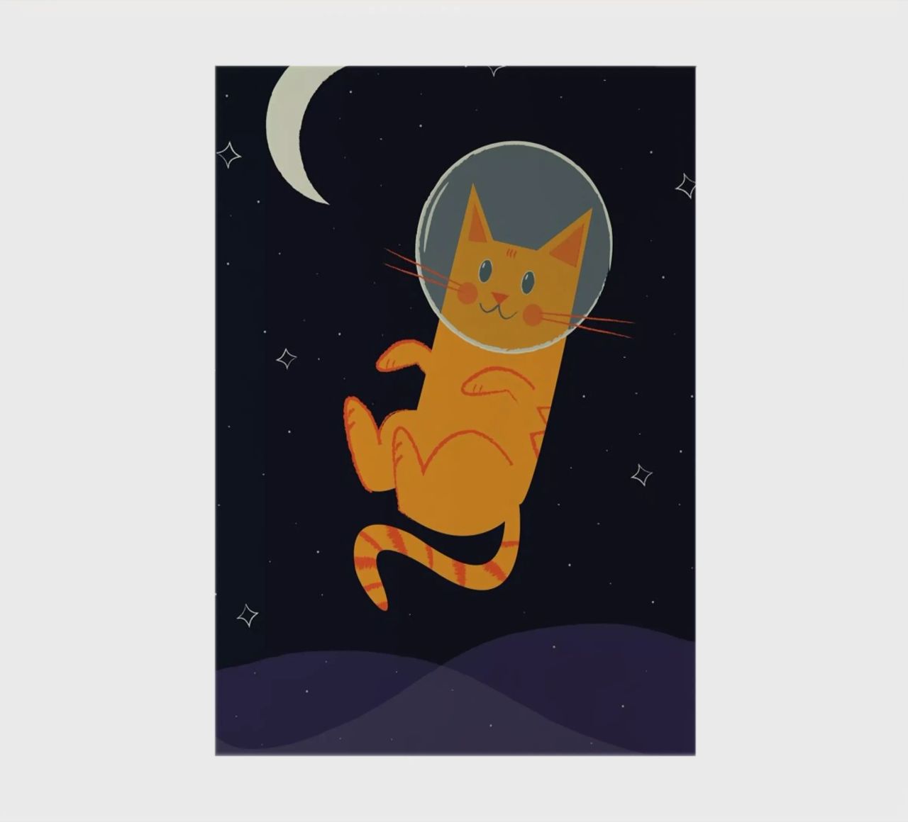 Floating Space Cat notebook by Karin Bijlsma
