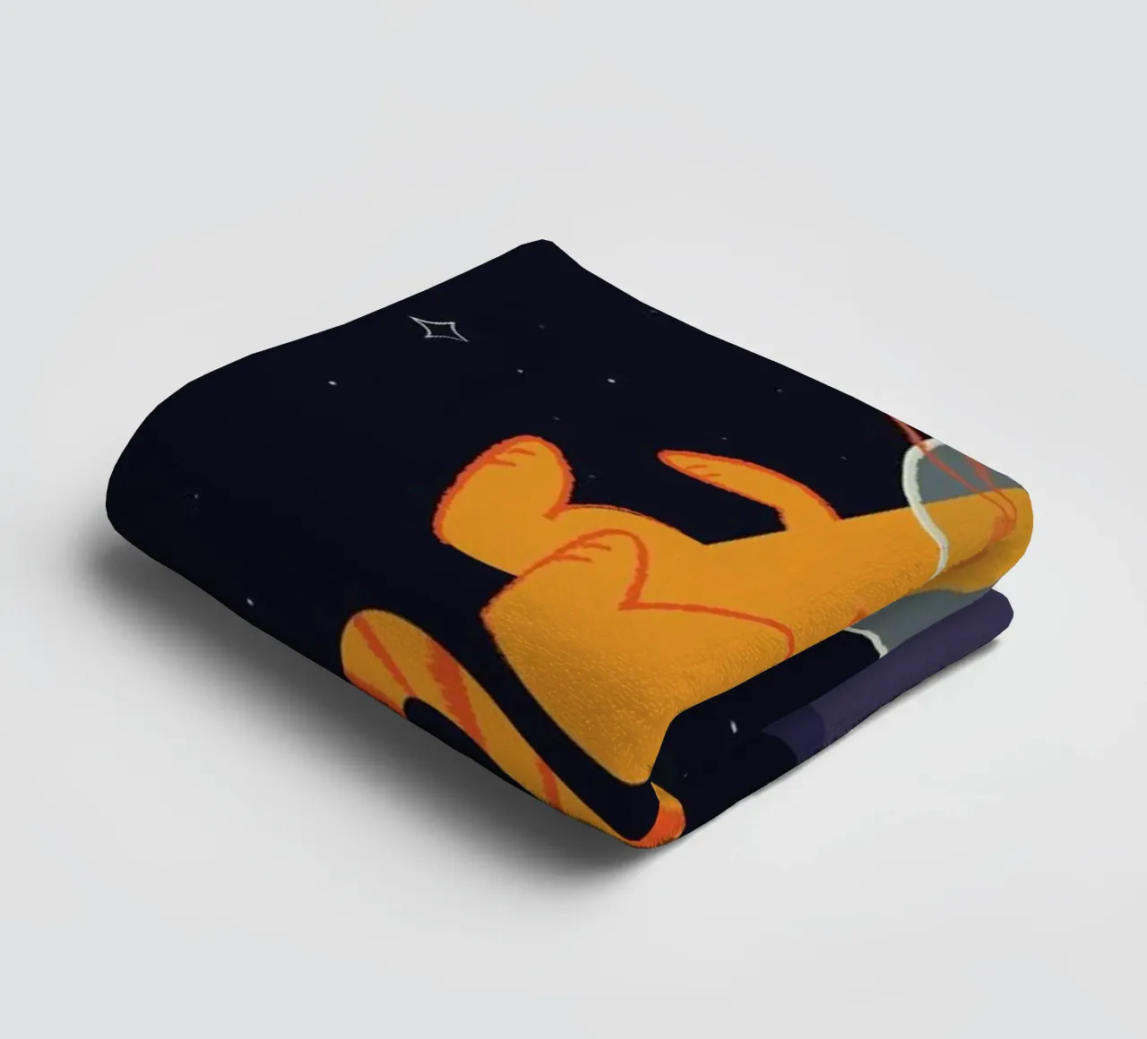 Floating Space Cat towel by Karin Bijlsma