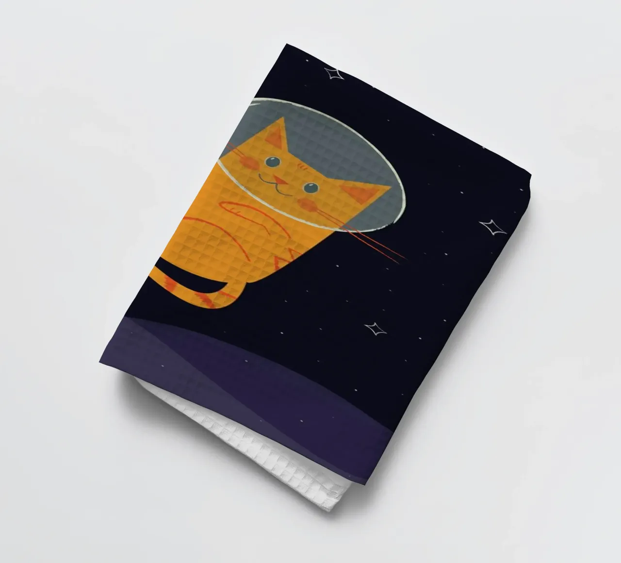Floating Space Cat paño de cocina de Karin Bijlsma