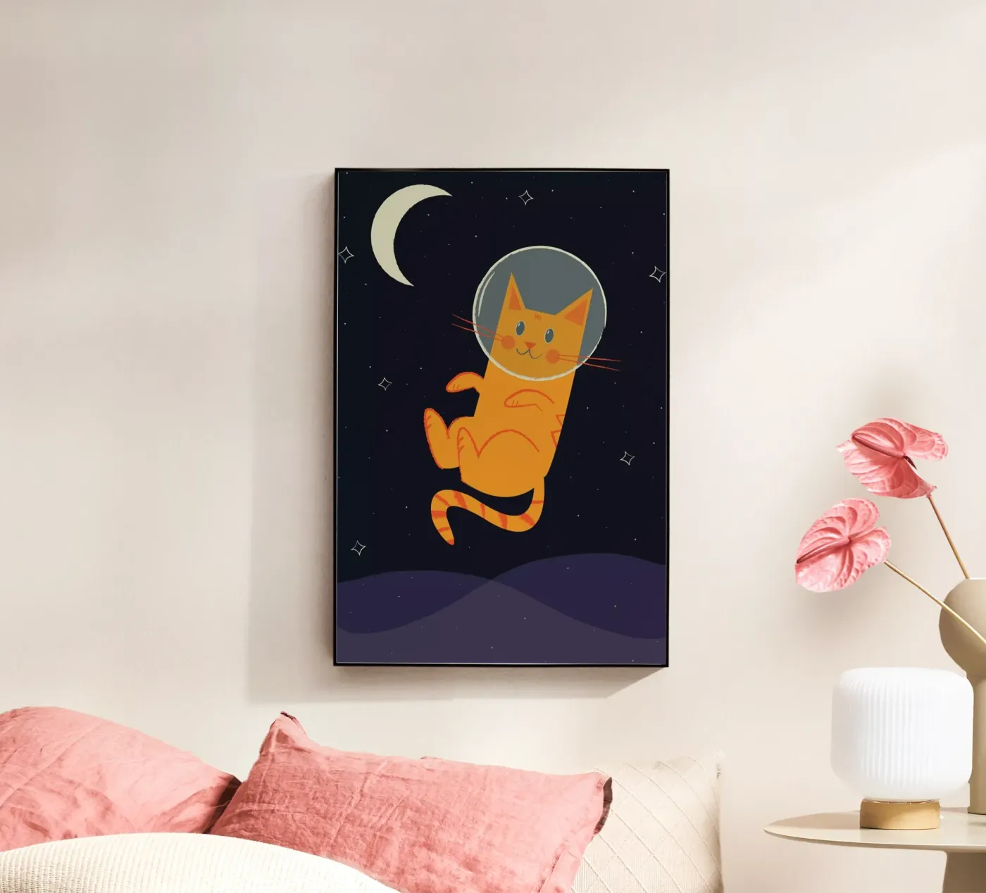 Floating Space Cat plexiglas de Karin Bijlsma
