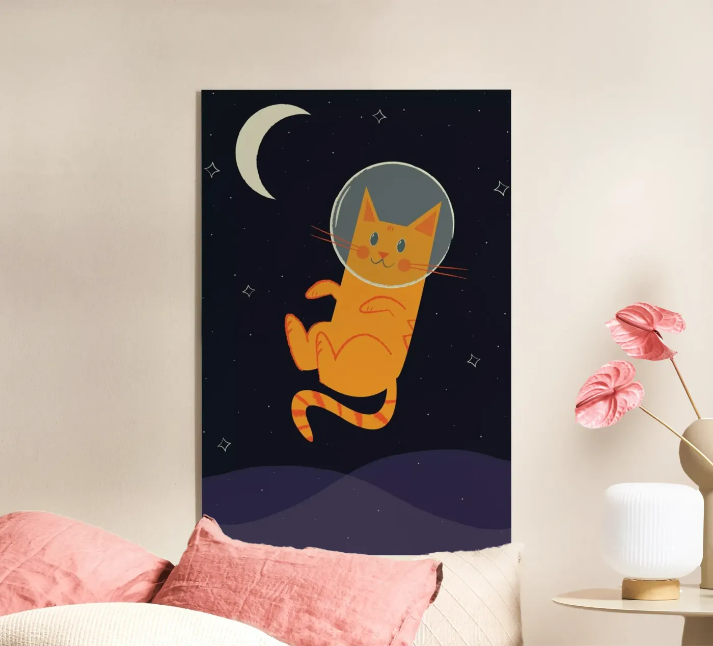 Floating Space Cat plexiglas de Karin Bijlsma