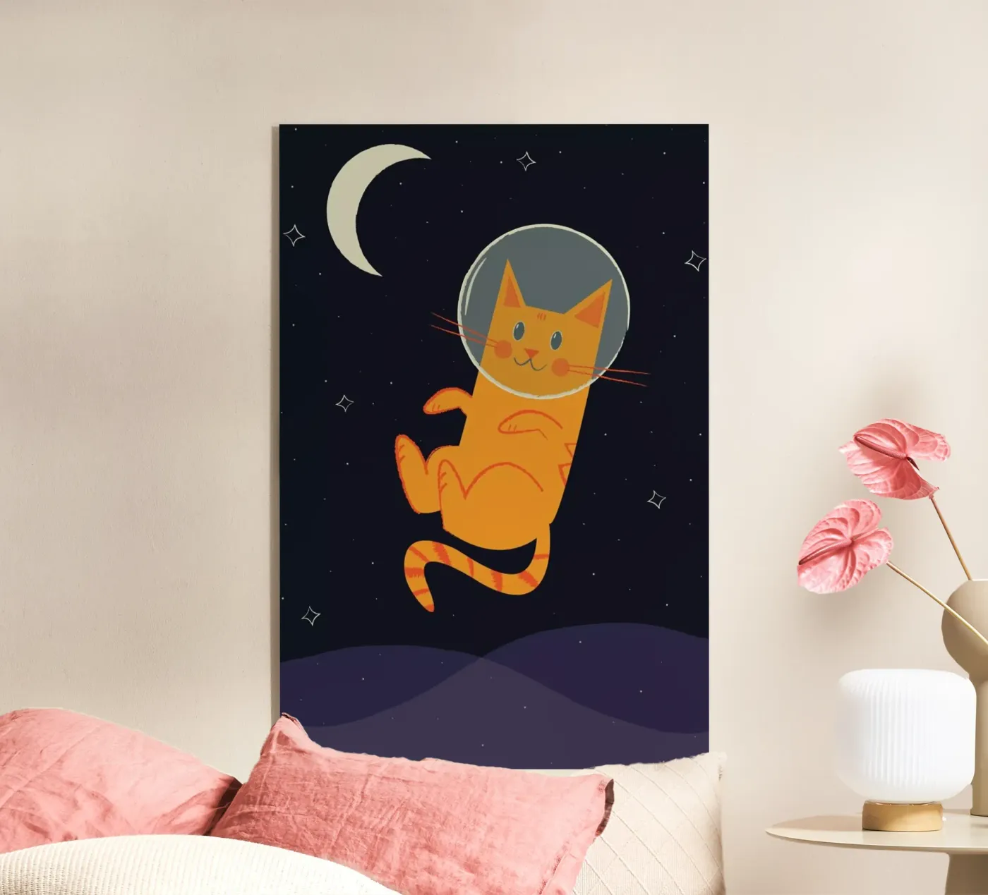 Floating Space Cat plexiglas de Karin Bijlsma