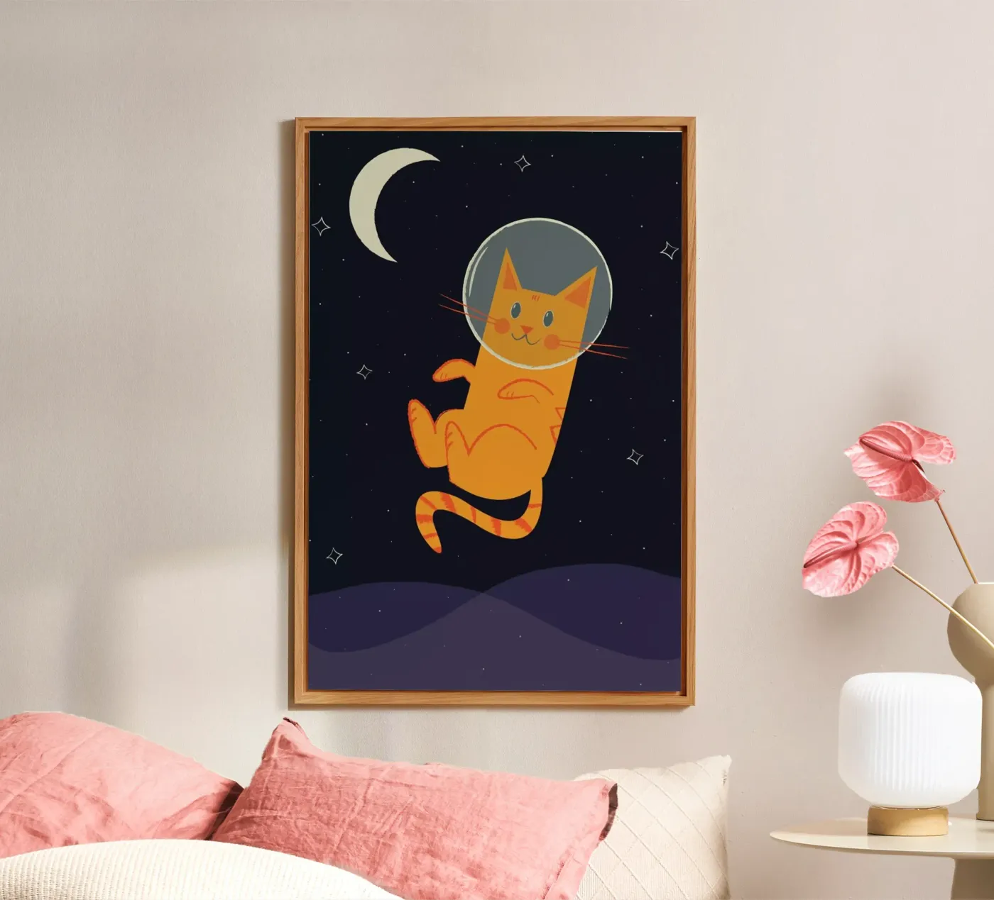 Floating Space Cat pannello forex da Karin Bijlsma