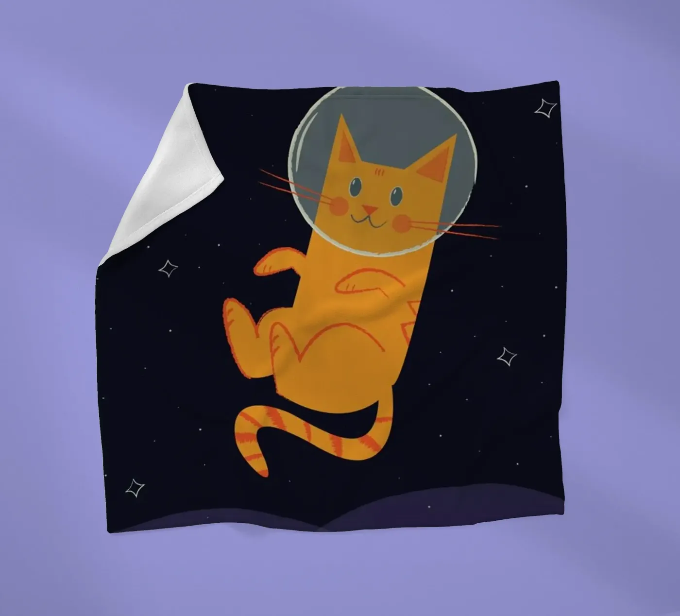 Floating Space Cat fleecedeken van Karin Bijlsma