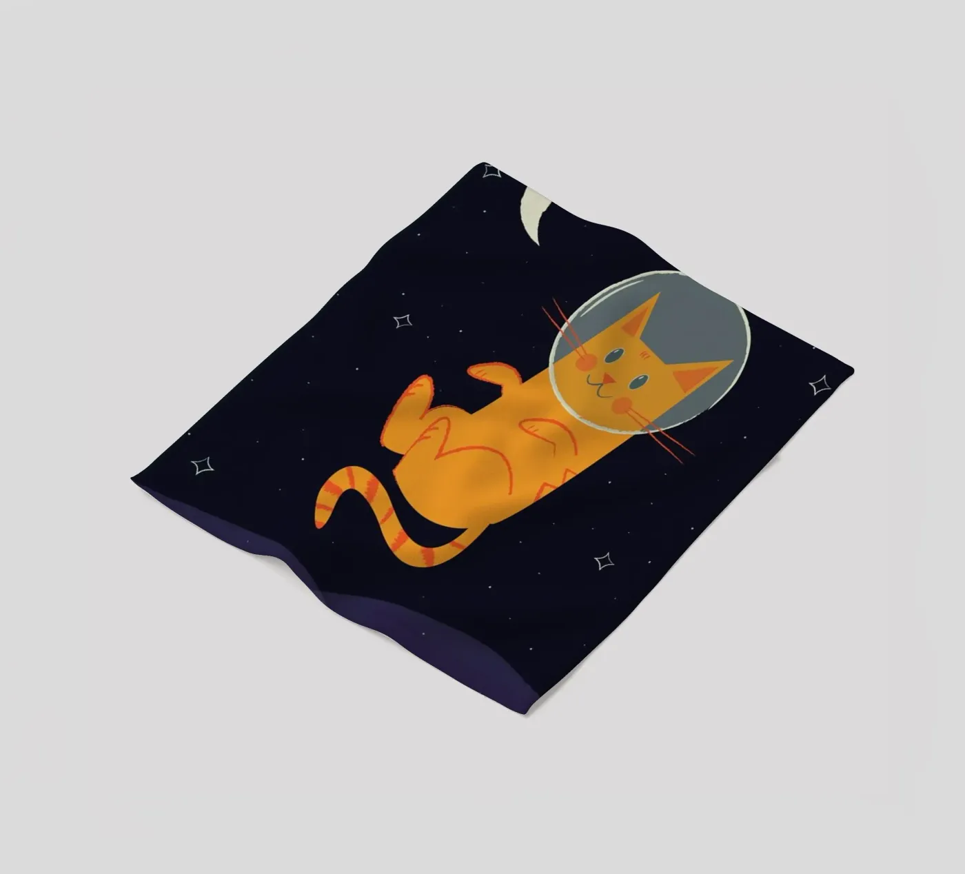 Floating Space Cat fleecedeken van Karin Bijlsma