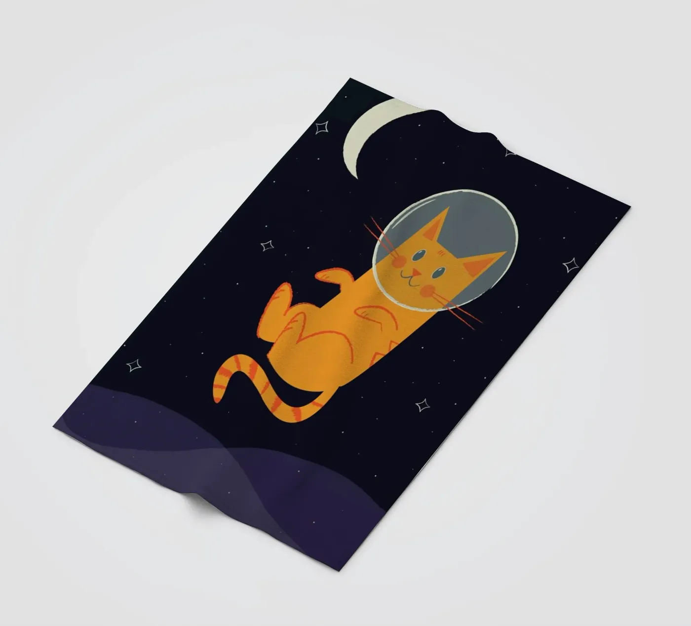 Floating Space Cat fleecedeken van Karin Bijlsma