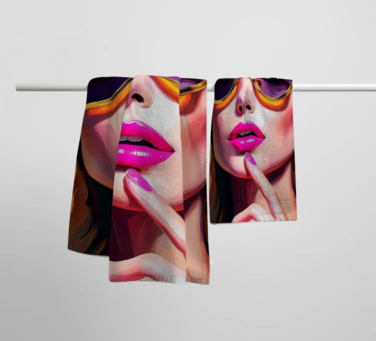 Woman sunglasses 2 towel by Take Your Art BV