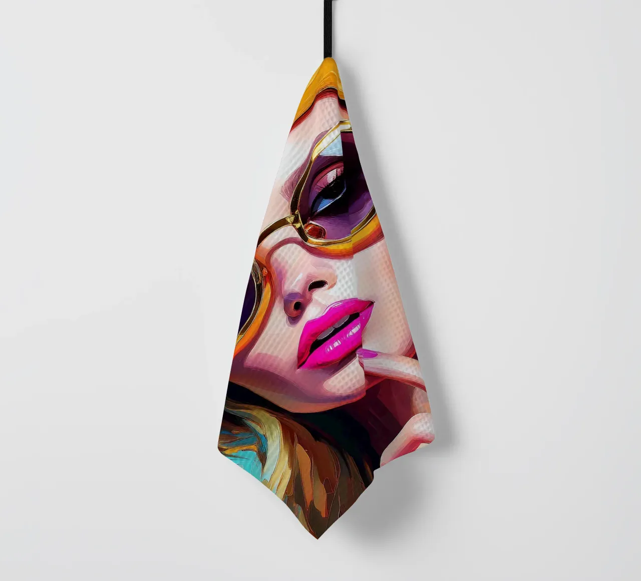 Frau Sonnenbrille 2 Geschirrtuch von Take Your Art BV
