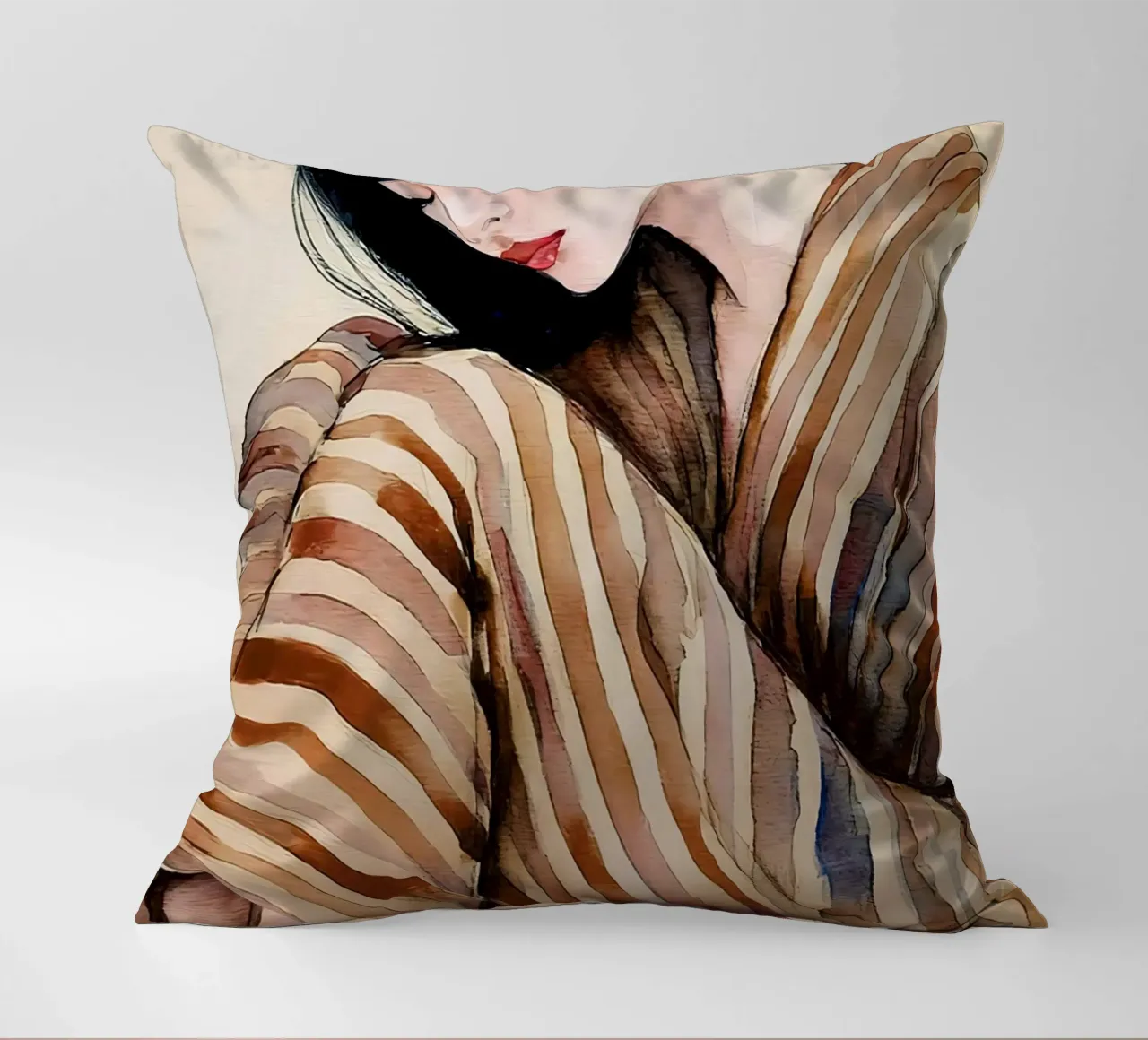 Donna in pigiama 1 cuscino da Take Your Art BV