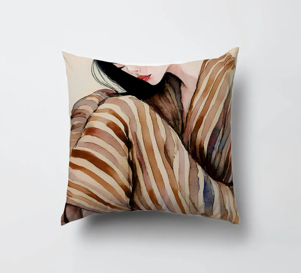 Donna in pigiama 1 cuscino da Take Your Art BV