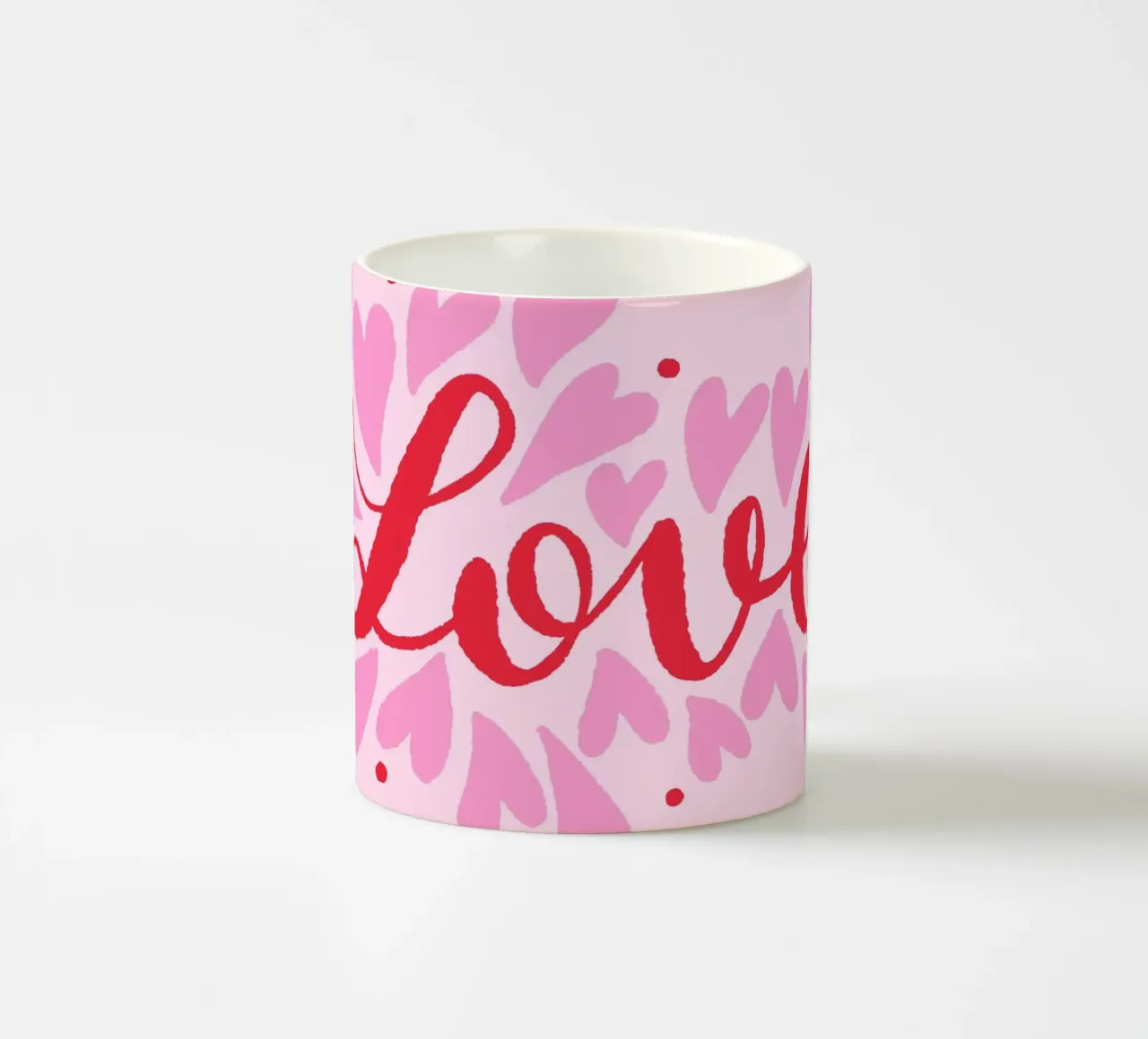 Cuori d'amore - rosa e rosso tazza in ceramica da Wackapacka