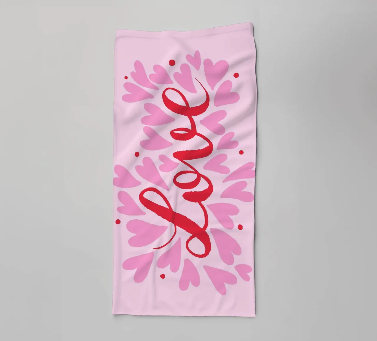 Cuori d'amore - rosa e rosso asciugamano da bagno da Wackapacka