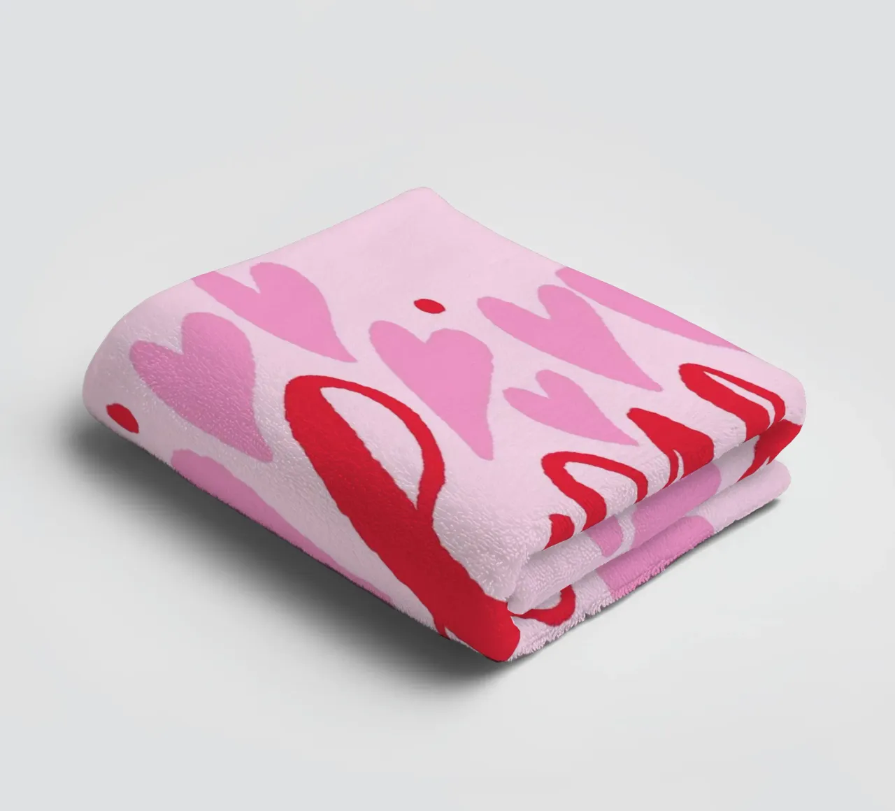 Cuori d'amore - rosa e rosso asciugamano da bagno da Wackapacka