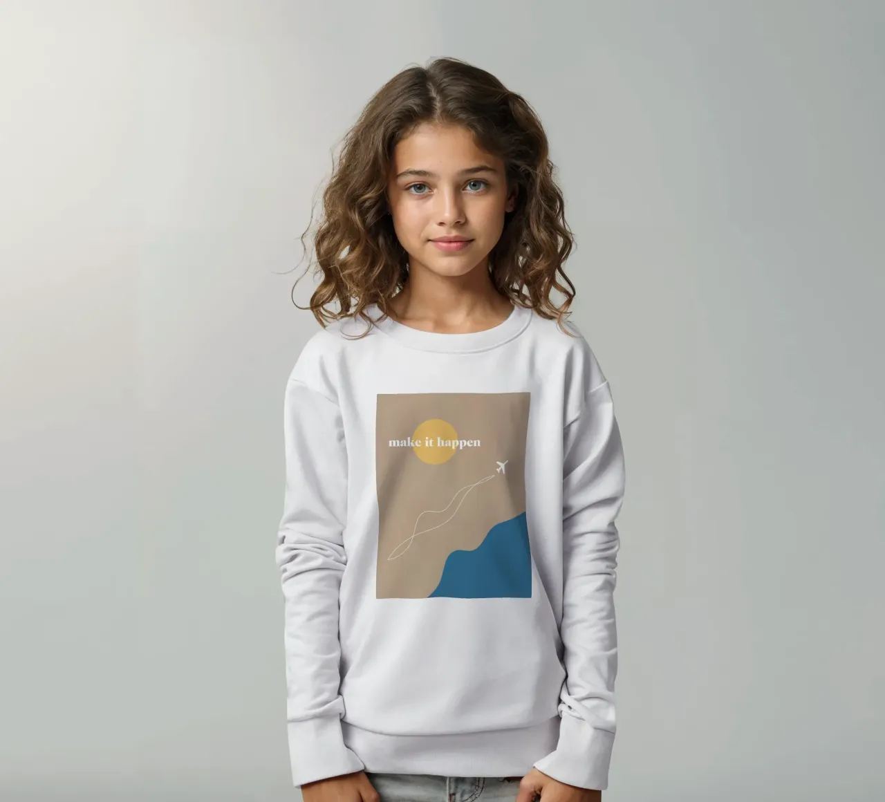 make it happen felpa bambino da natural neutral