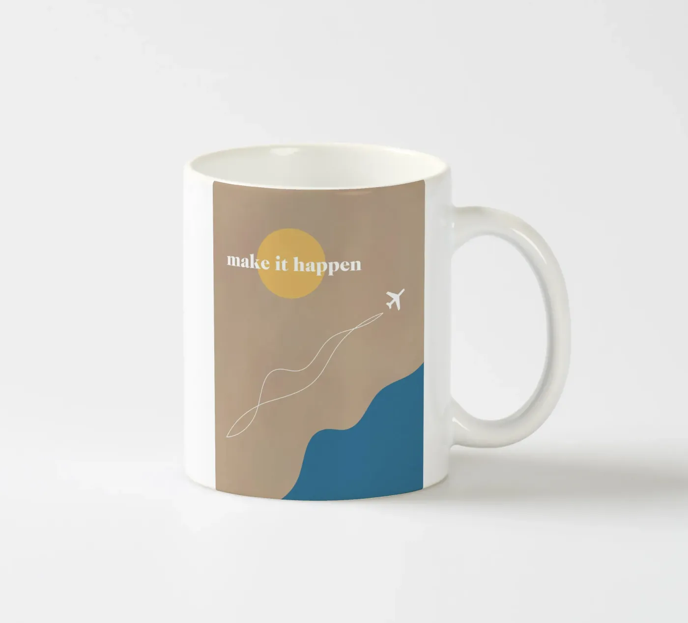 make it happen ceramic mug by natural neutral