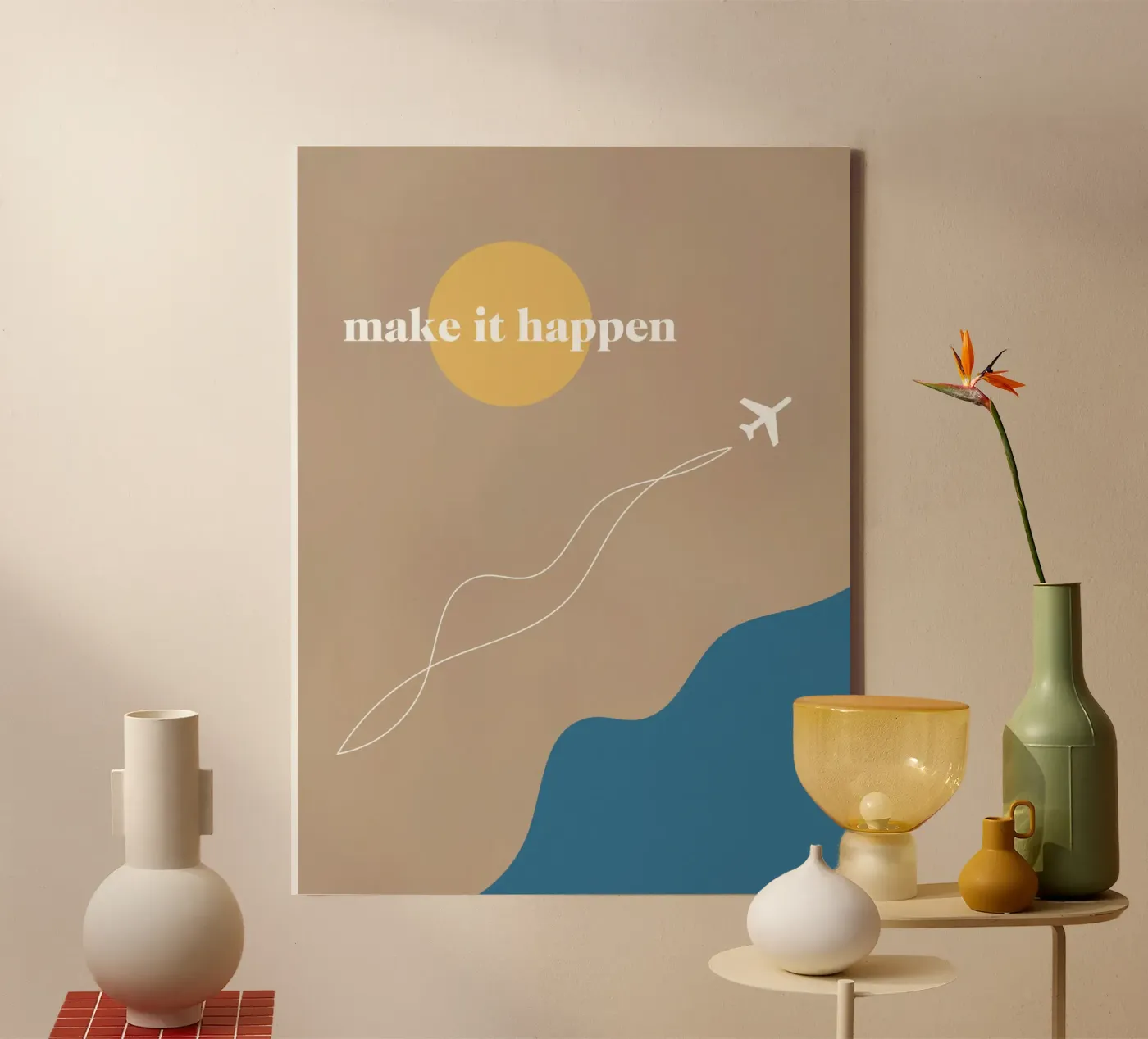 make it happen canvas by natural neutral