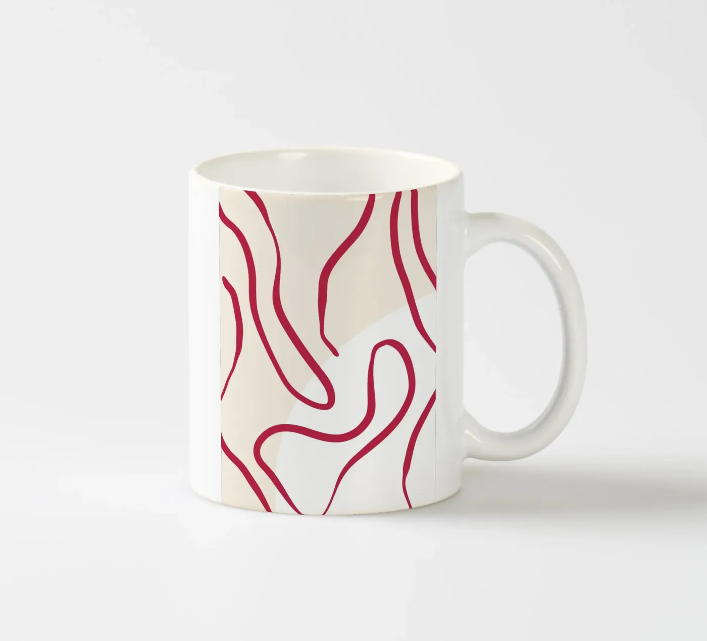 Red Lines ceramic mug by treechild