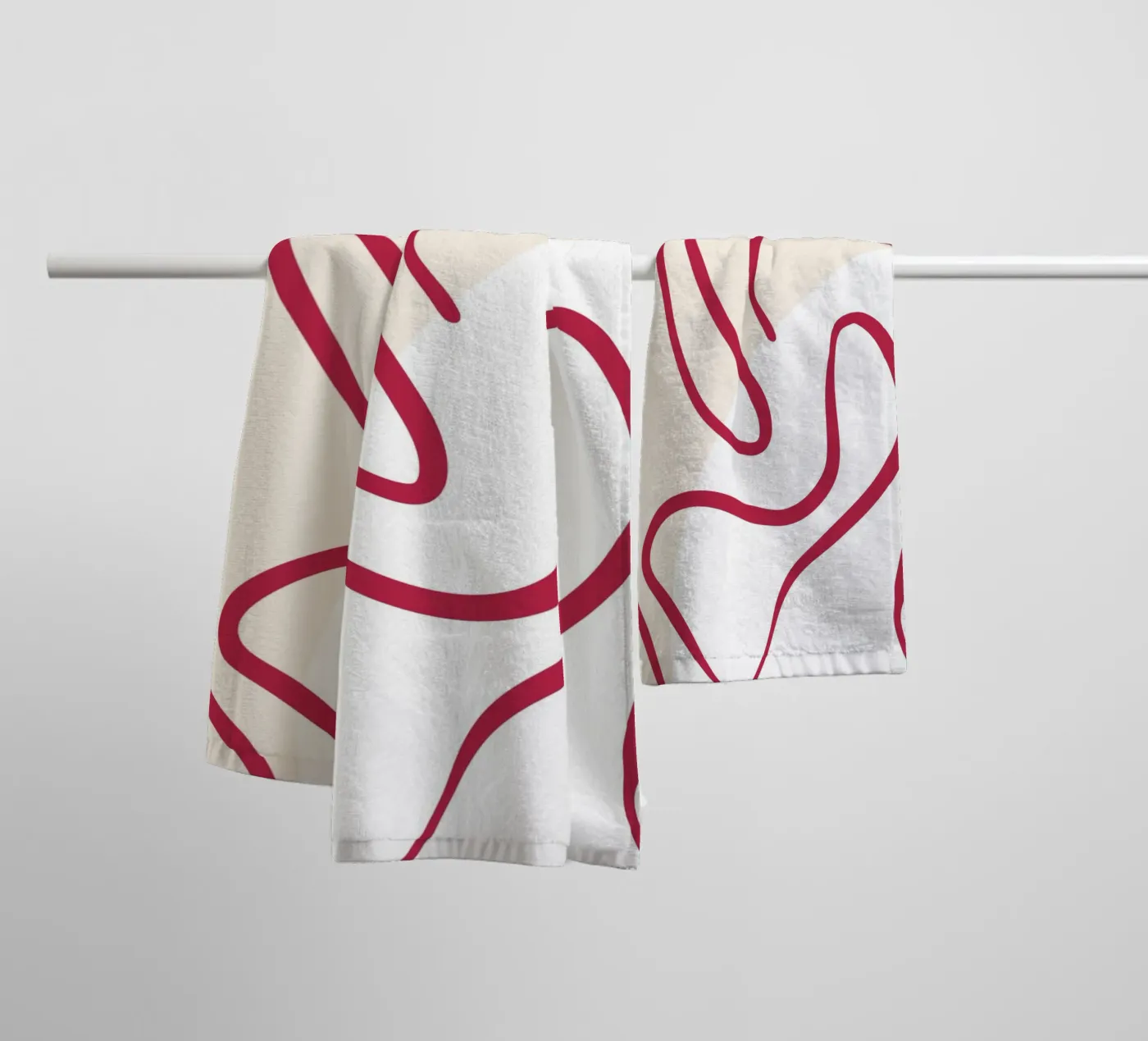 Red Lines towel by treechild