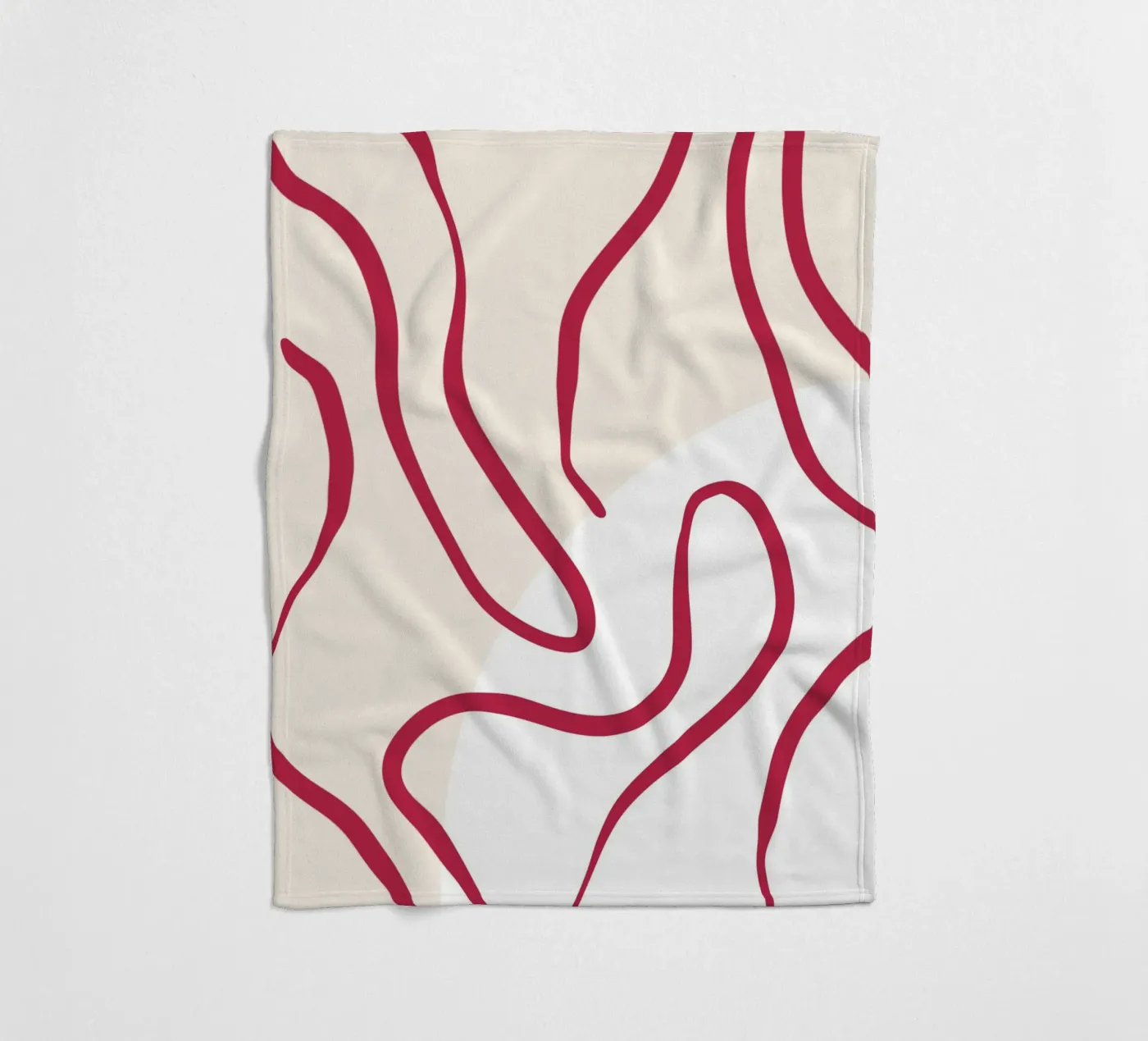 Red Lines fleece blanket by treechild