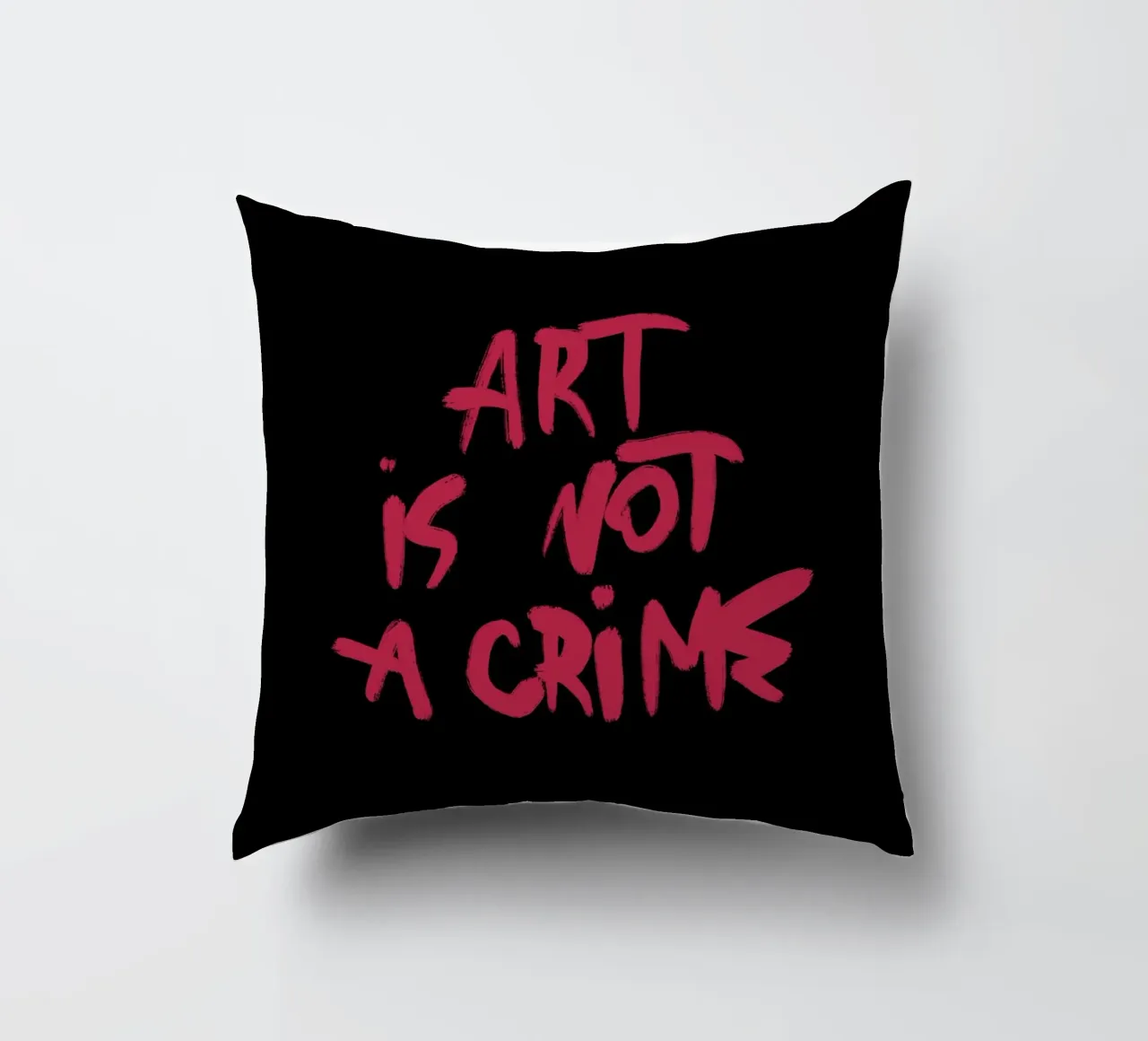 Art Is Not A Crime cuscino da treechild