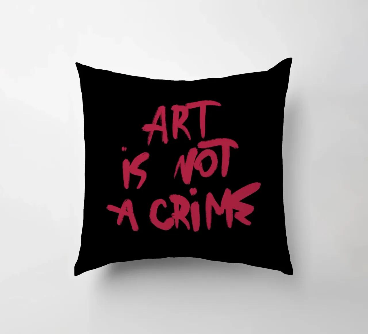 Art Is Not A Crime cuscino da treechild