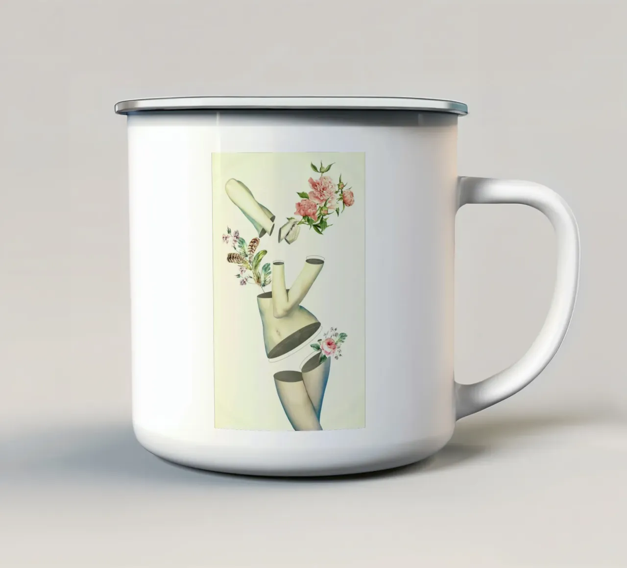 Think Too Much enamel mug by Dániel Taylor