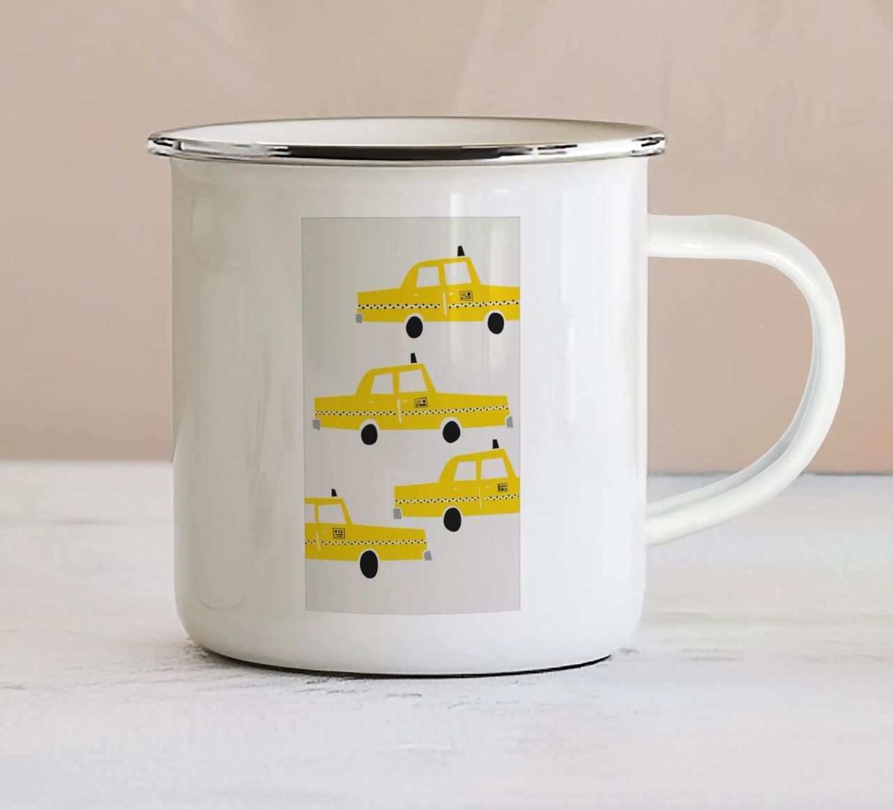 Taxi di New York! tazza in smalto da Fox & Velvet