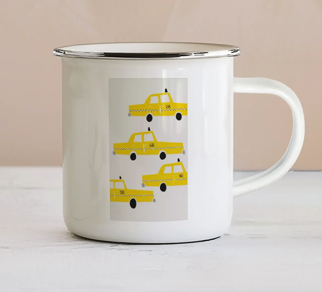 ¡Taxi de Nueva York! taza de esmalte de Fox & Velvet