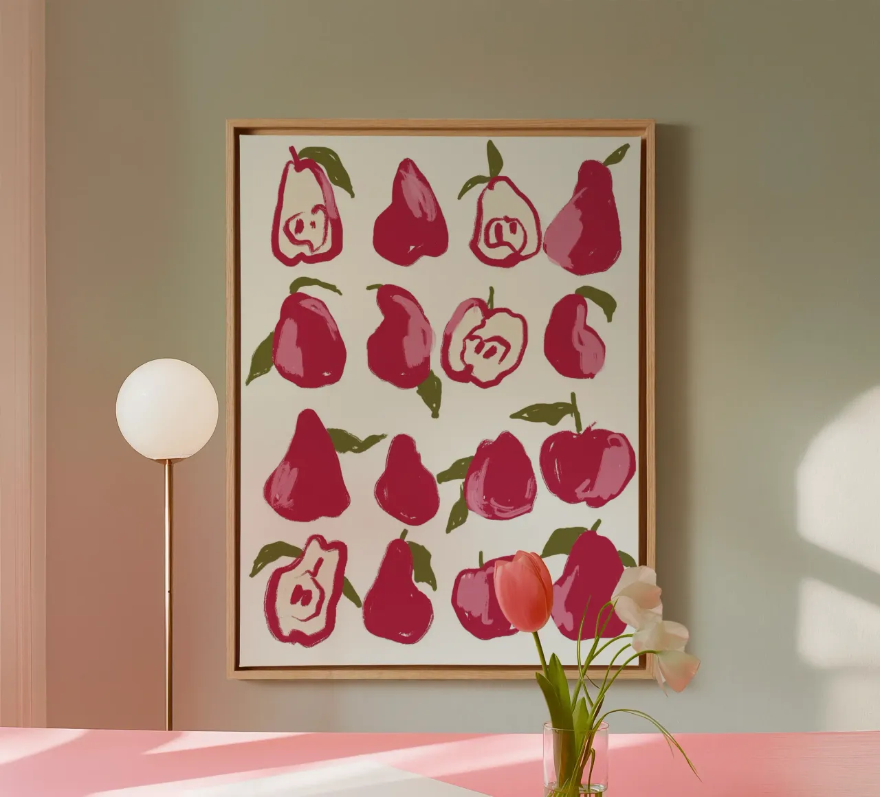Pears And Apples canvas met Baklijst van treechild
