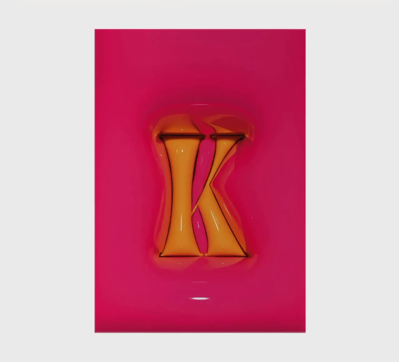 Bubblegum Inflate Initials K Pink notebook by Malou-Studio