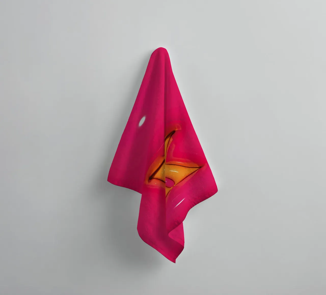 Bubblegum Inflate Initials K Pink towel by Malou-Studio