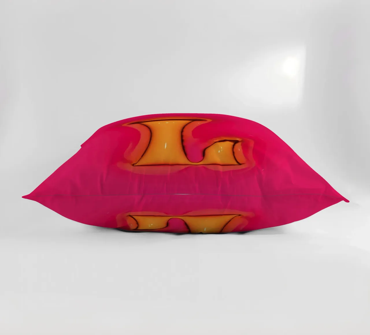 Bubblegum Inflate Initials L Pink decorative cushion by Malou-Studio