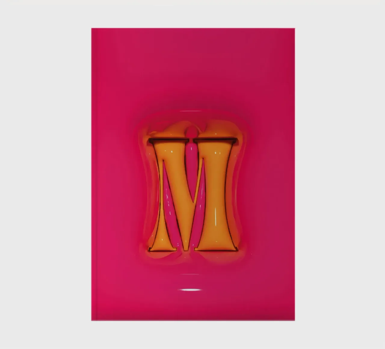 Bubblegum Inflate Initials M Pink notebook by Malou-Studio