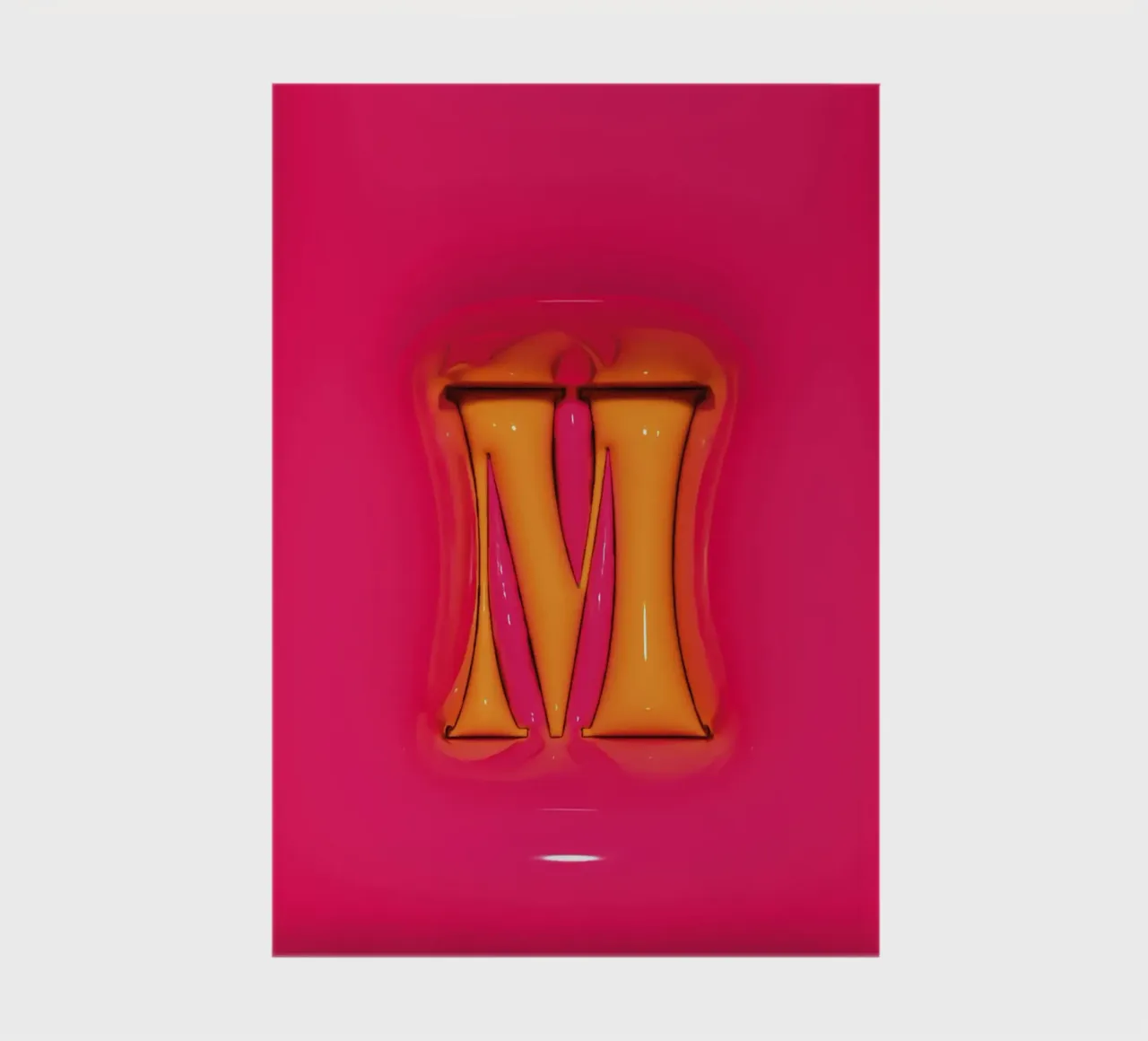 Bubblegum Inflate Initials M Pink notebook by Malou-Studio