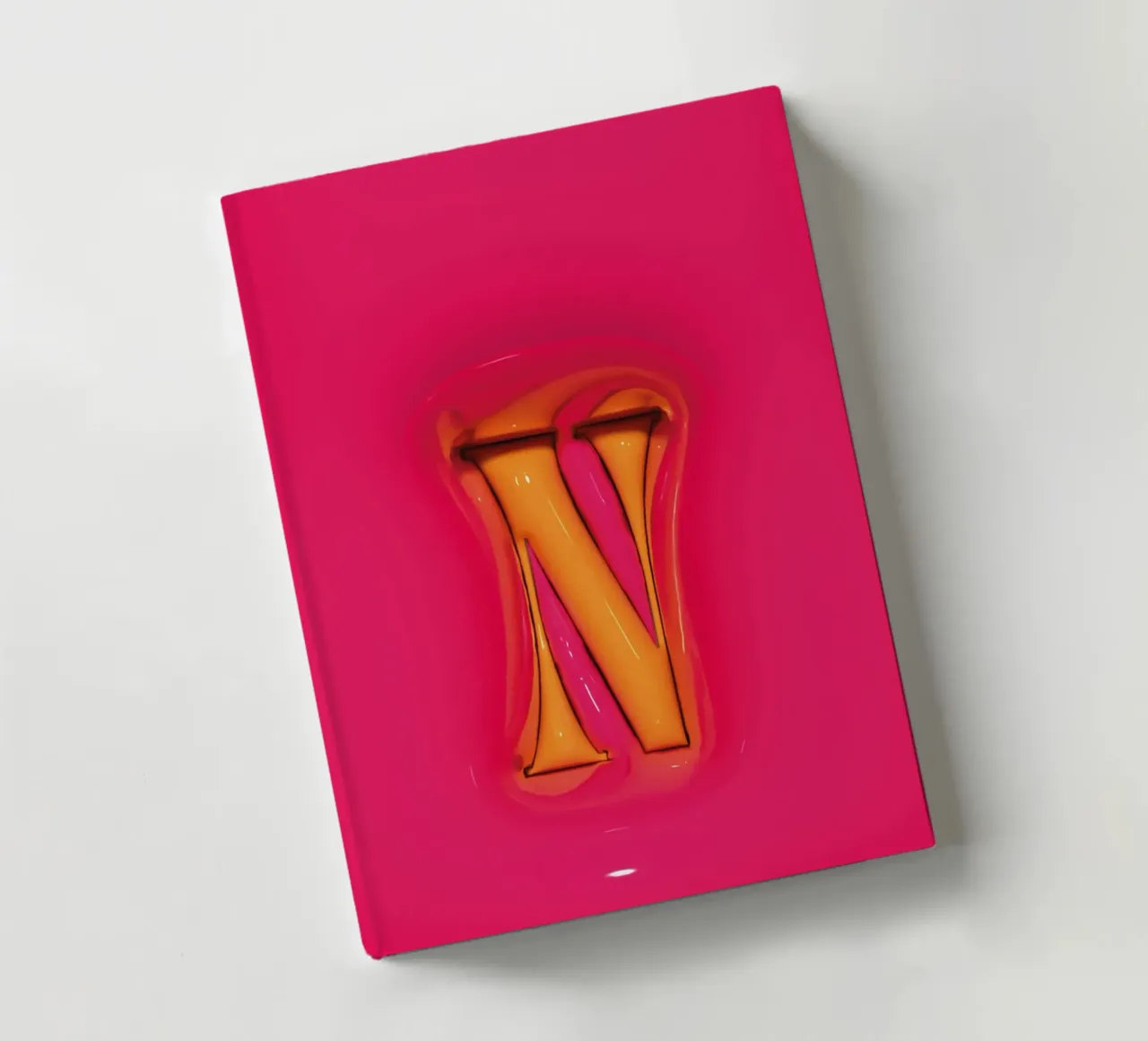 Bubblegum Inflate Initials N Pink notebook by Malou-Studio