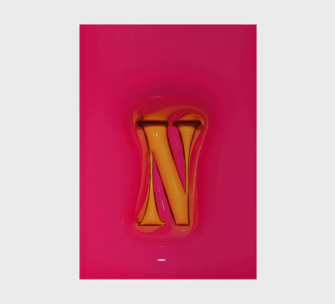 Bubblegum Inflate Initials N Pink notebook by Malou-Studio