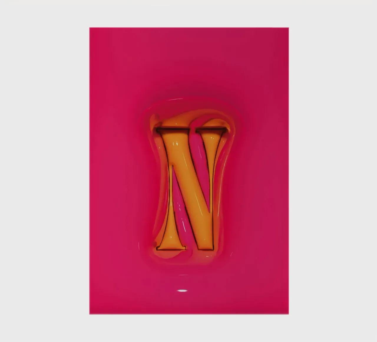 Bubblegum Inflate Initials N Pink notebook by Malou-Studio