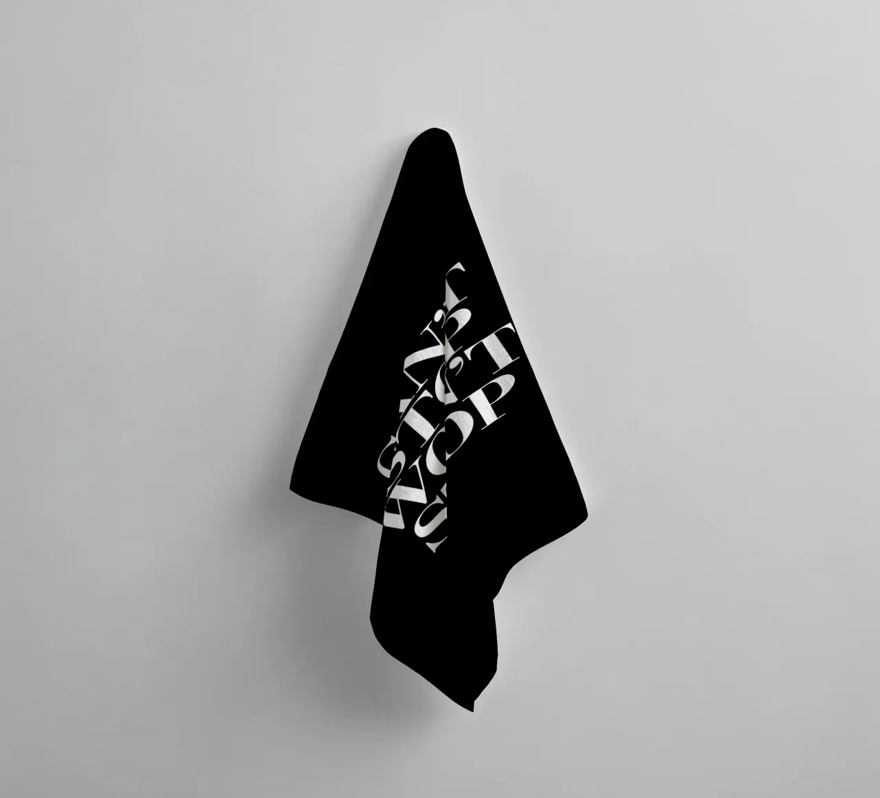 Can't Stop Won't Stop Typografie-ontwerp in zwart-wit badhanddoek van THE MOTIVATED TYPE