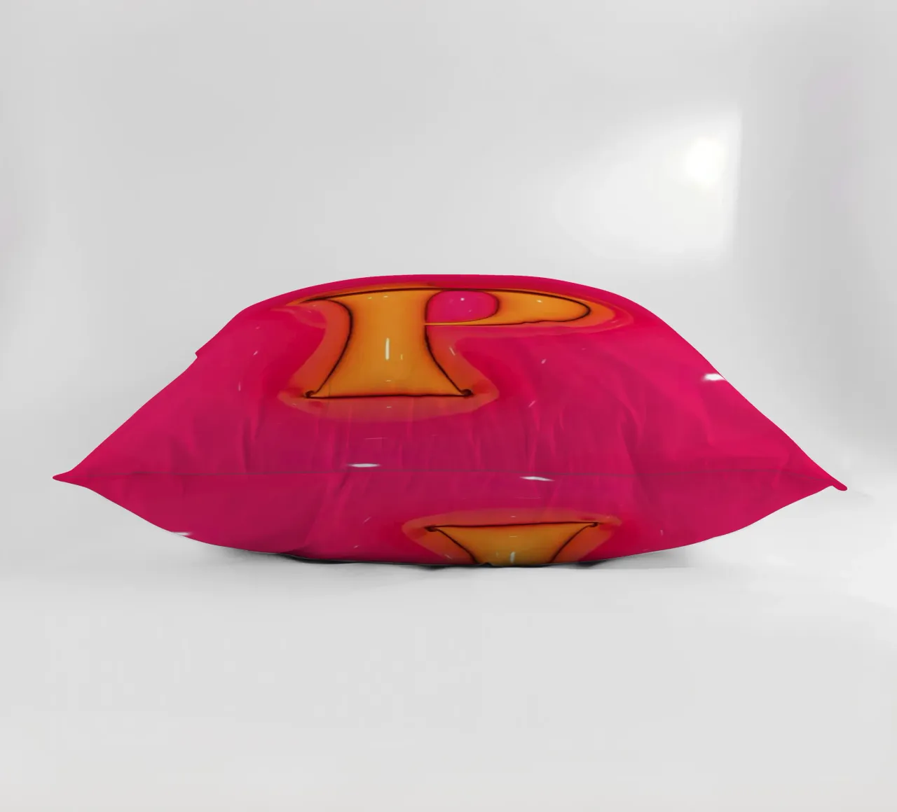 Bubblegum Inflate Initials O Pink decorative cushion by Malou-Studio