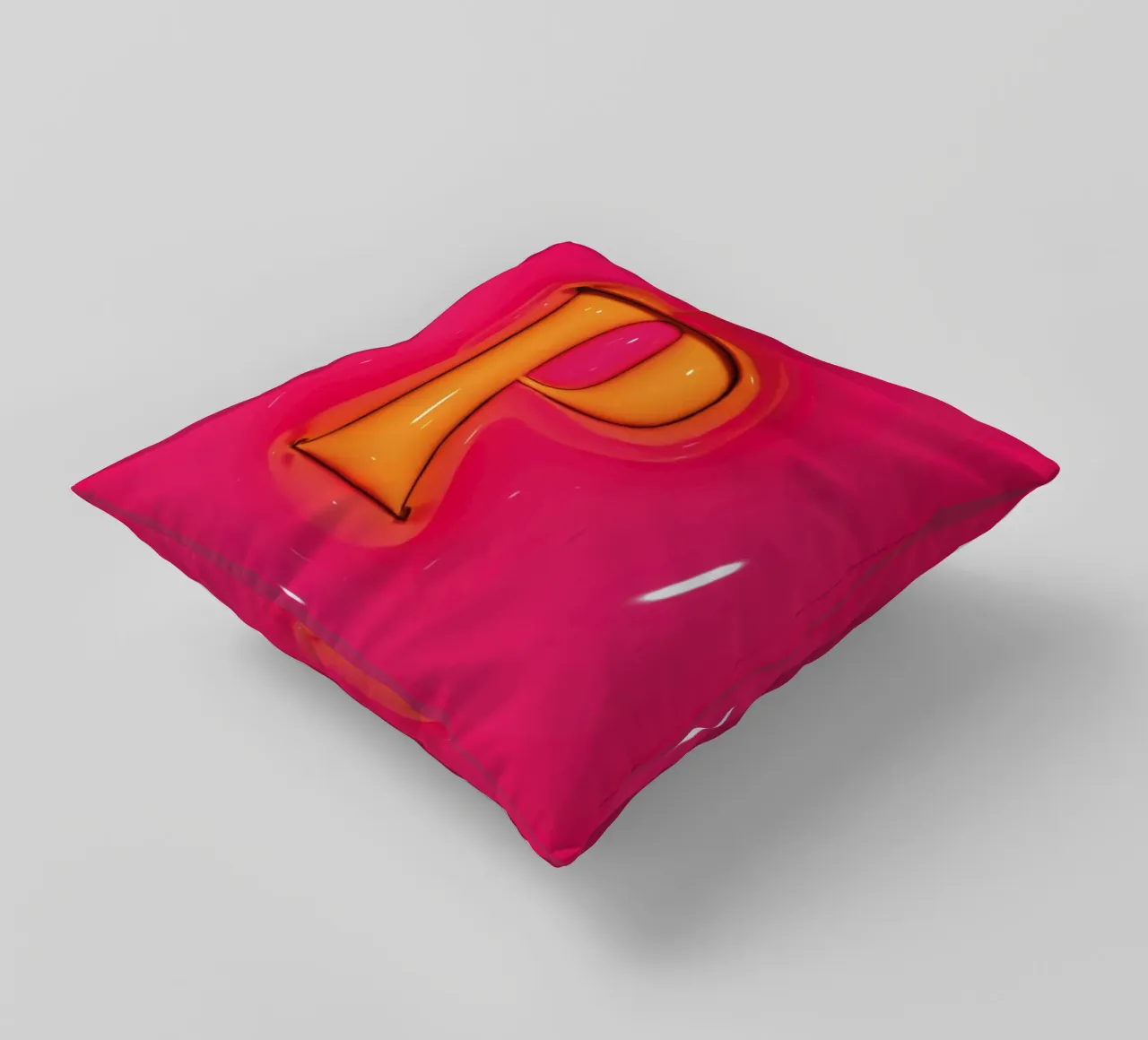 Bubblegum Inflate Initials O Pink decorative cushion by Malou-Studio