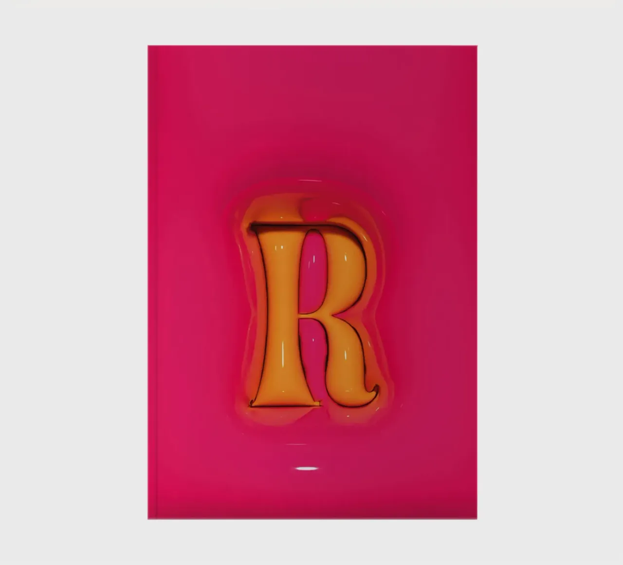 Bubblegum Inflate Initials R Pink notebook by Malou-Studio